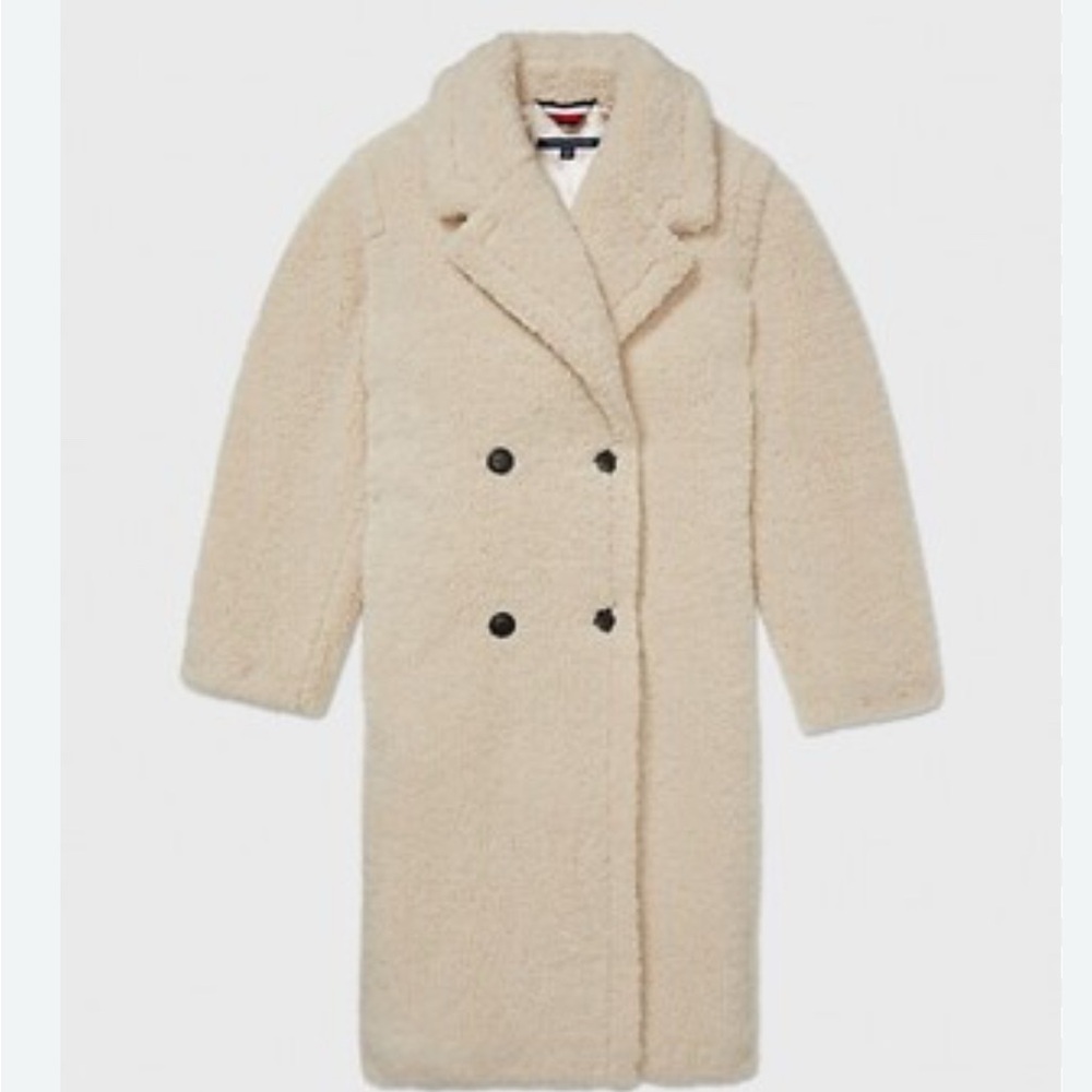 Women's Cream Double-Breasted Coat